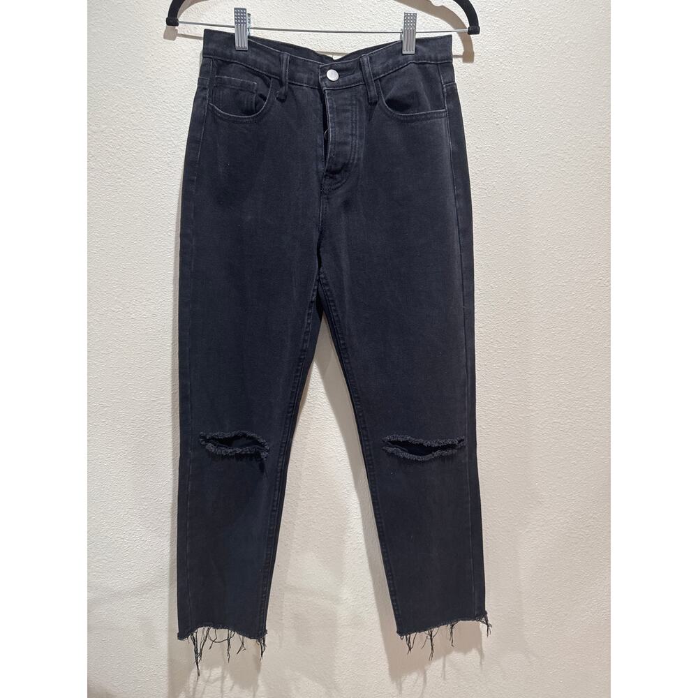 Womens Emmette High Waisted Mom Jean Washed Black size 4